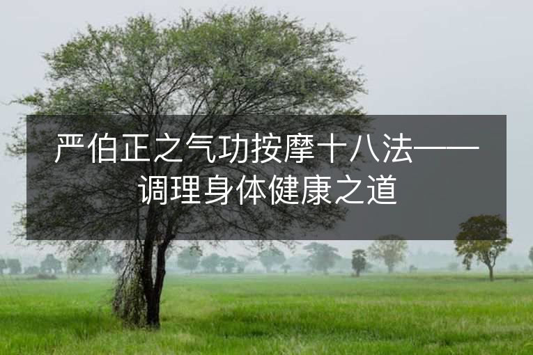 严伯正之气功按摩十八法——调理身体健康之道